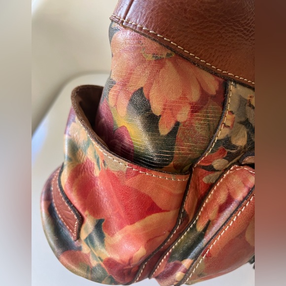 Patricia Nash Bolsena Tote English Mums Multi Brown Earthy Floral Leather Bag - Picture 16 of 16